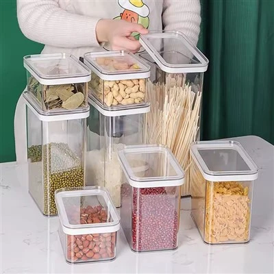 Recipiente plástico à prova de vazamentos para alimentos com tampa